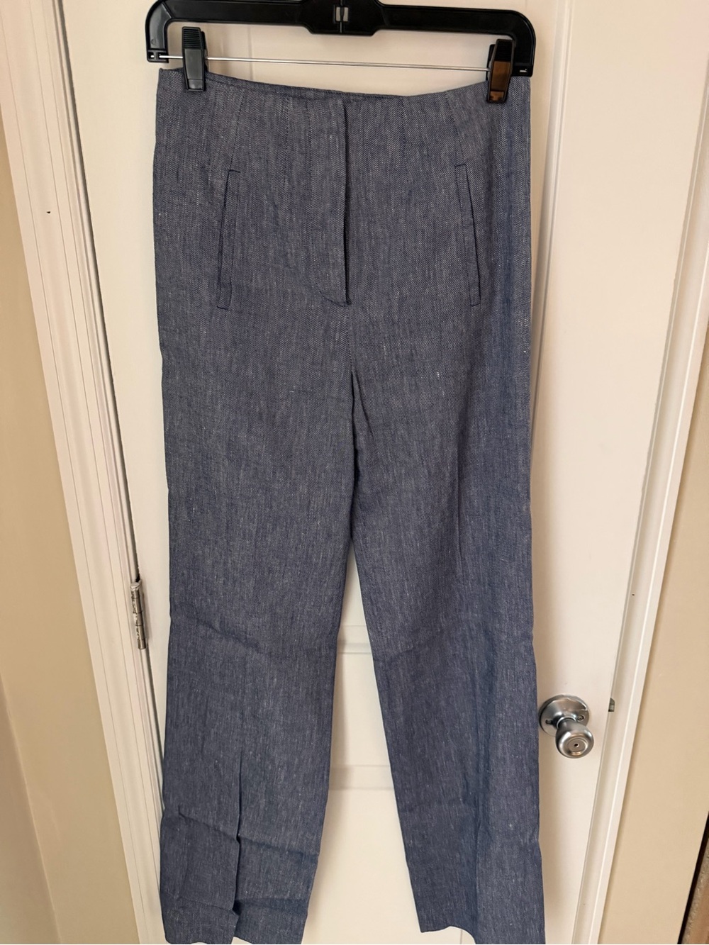 Veronica Beard Straight-Leg Trousers in Denim Blue